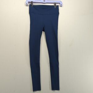 Year of Ours Ribbed Leggings Womens S Blue Pants Stretch Compression Yoga